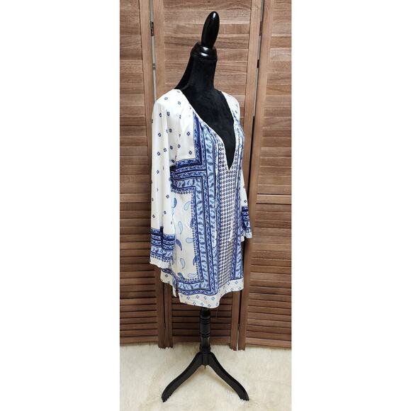 Tommy Bahama New Beach Cover-Up Small S Blue Tropical Paisley Swim Dress Resort - Picture 3 of 8